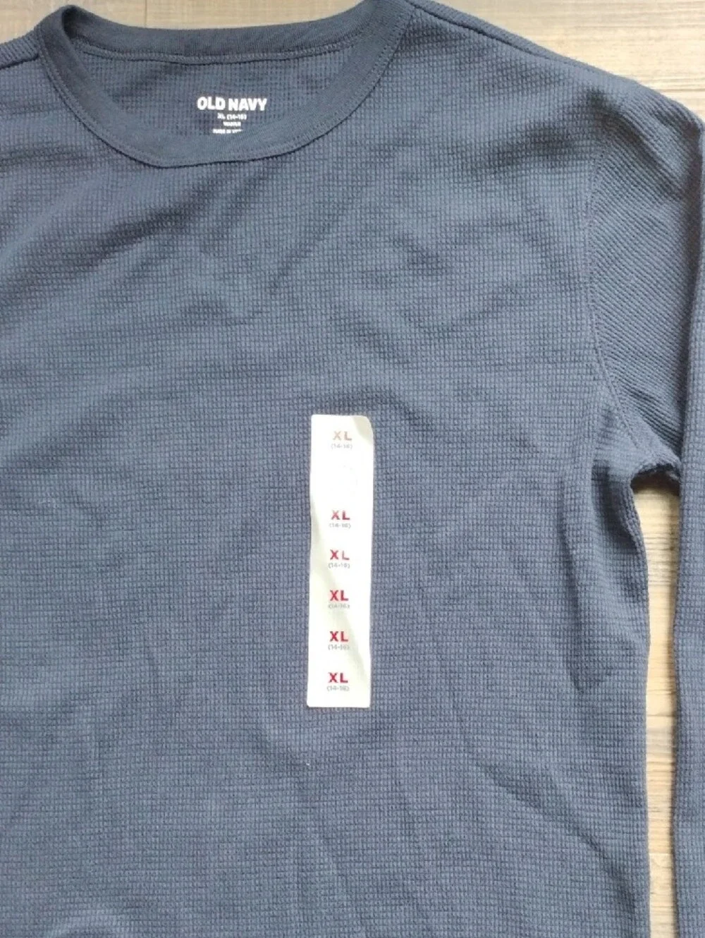 Old Navy Navy Blue Long-Sleeve Waffle Thermal Tee
